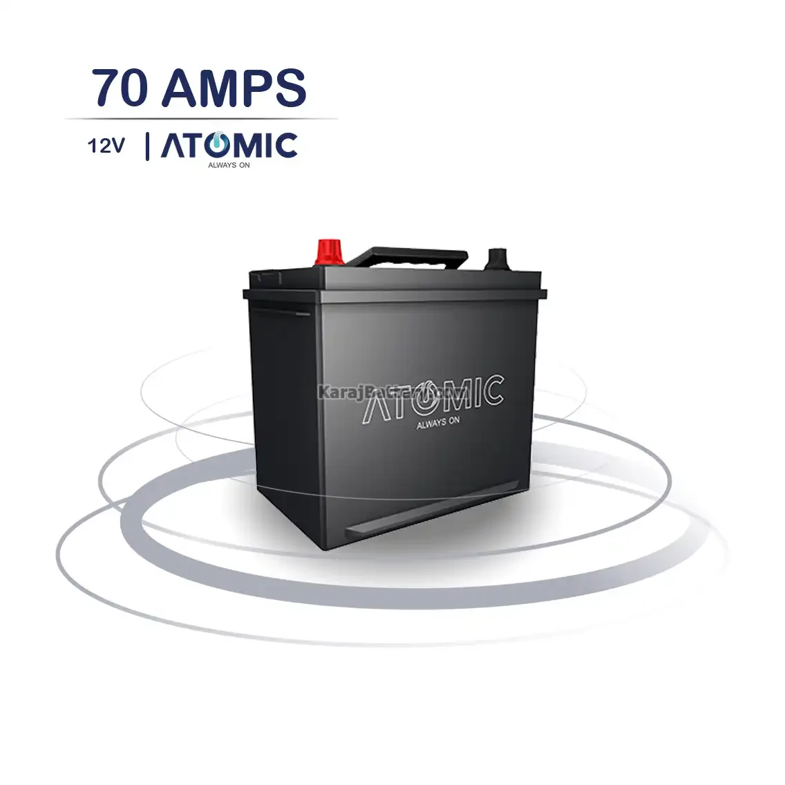 باتری اتمیک- 70 آمپر- قالب D26 - قطب راست