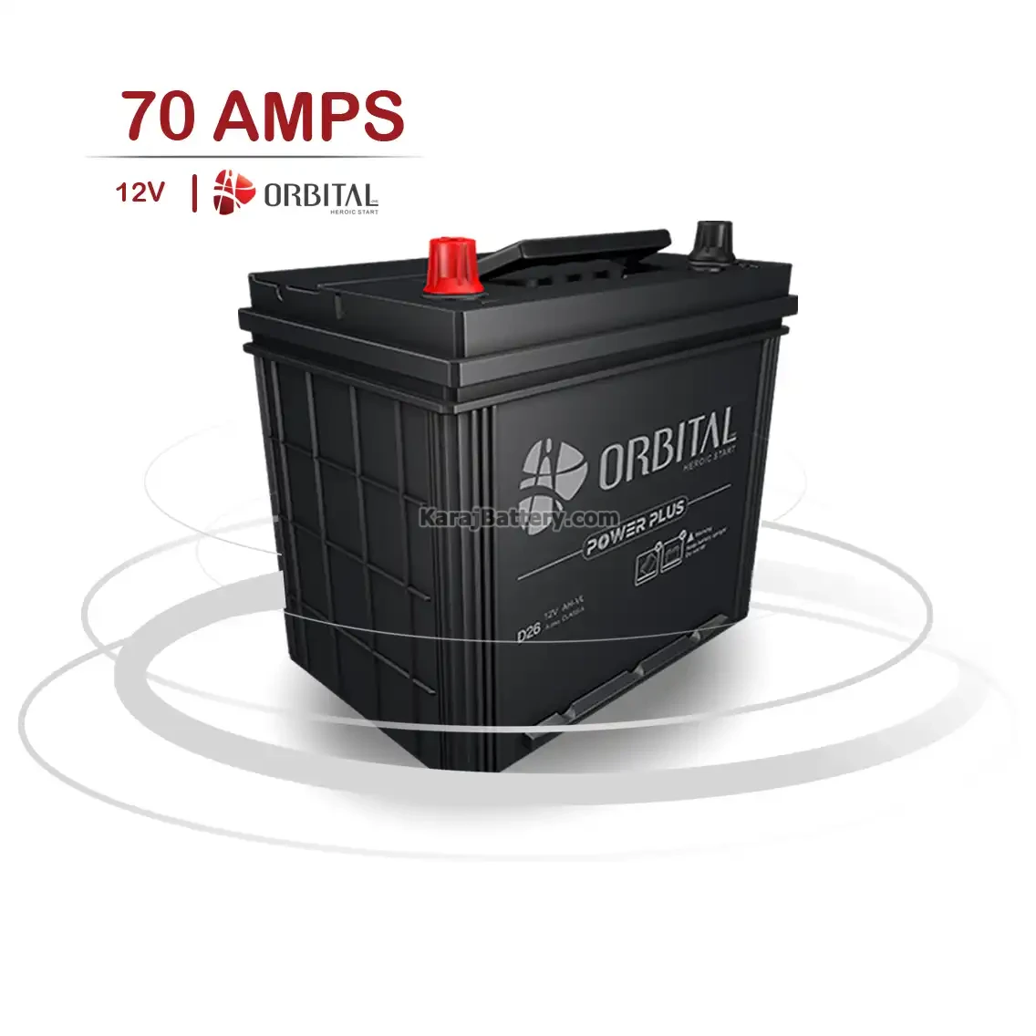 باتری اوربیتال- 70 آمپر- قالب D26- قطب راست