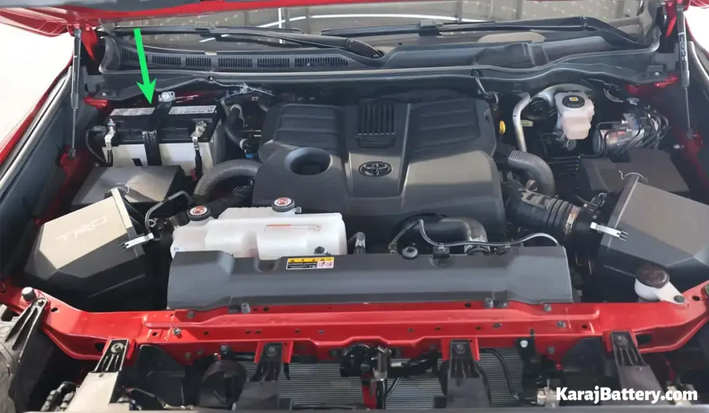 محل قرارگیری باتری تویوتا تاندرا - کرج باتری