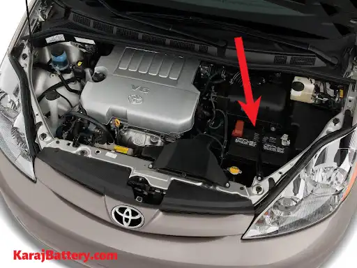 محل قرارگیری باتری تویوتا سینا - کرج باتری