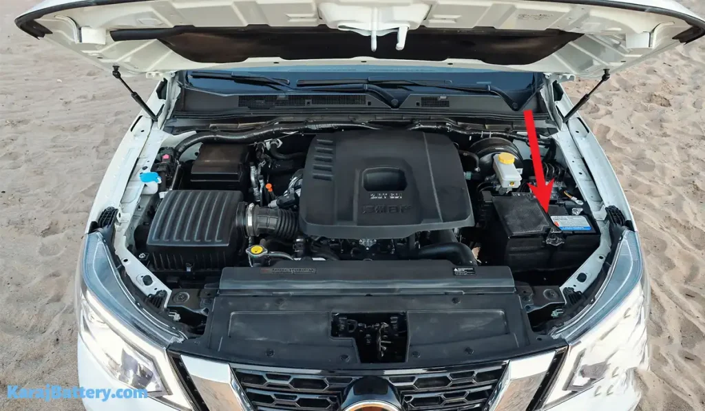 محل قرارگیری باتری نیسان ترا - کرج باتری