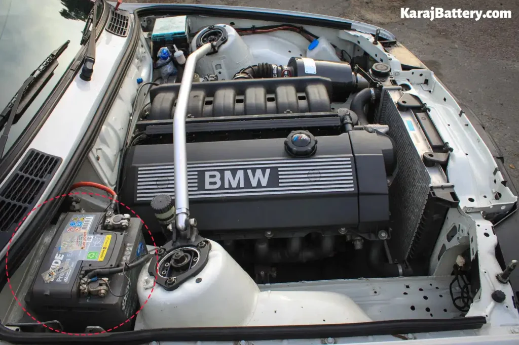 محل قرارگیری باتری بی ام و E30 - کرج باتری